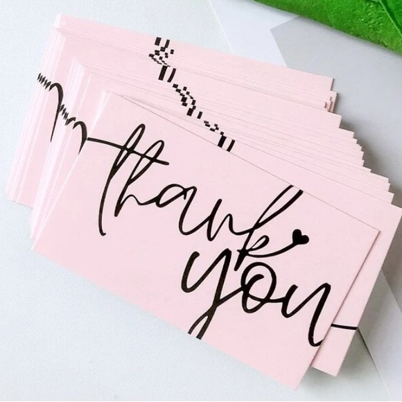 50 PK Pink Thank You Cards 50 Pack Set - Picture 3 of 6